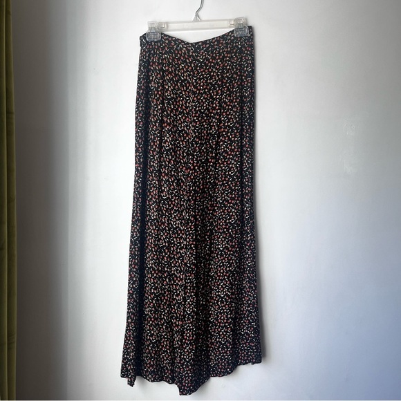 Free People Easy Peasy Black High Rise Wide Leg Pants in Cherry Print 4 - Picture 5 of 6